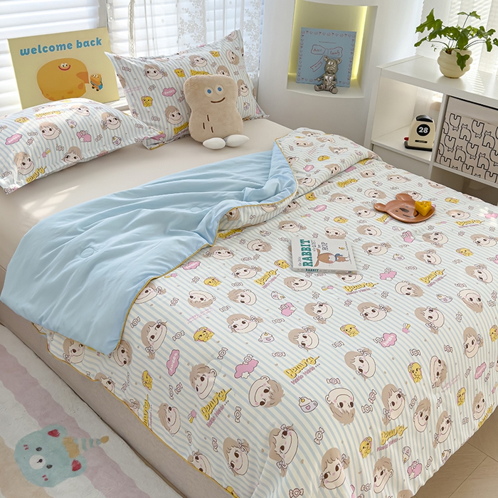 91家纺网 家纺一手货源 找家纺 星巴k家纺 2025新款A类水洗双层纱大豆纤维夏被夏凉被空调被 不二吖