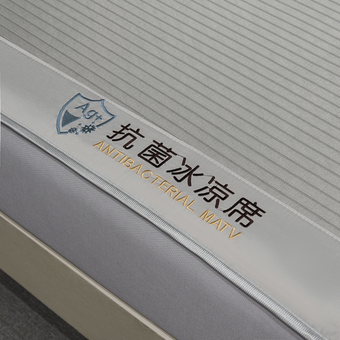 91家纺网 家纺一手货源 找家纺 小萌虎 2025新款碳光抗菌冰丝凉席床笠 水云间-灰