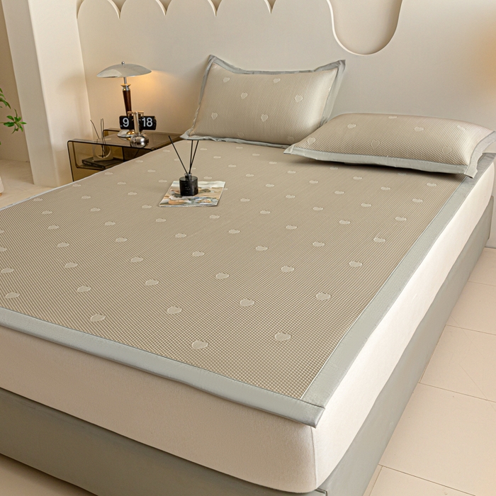 91家纺网 家纺一手货源 找家纺 阿亮家居 2025新款凉席凉豆豆软席床席款 心相印-玉石咖