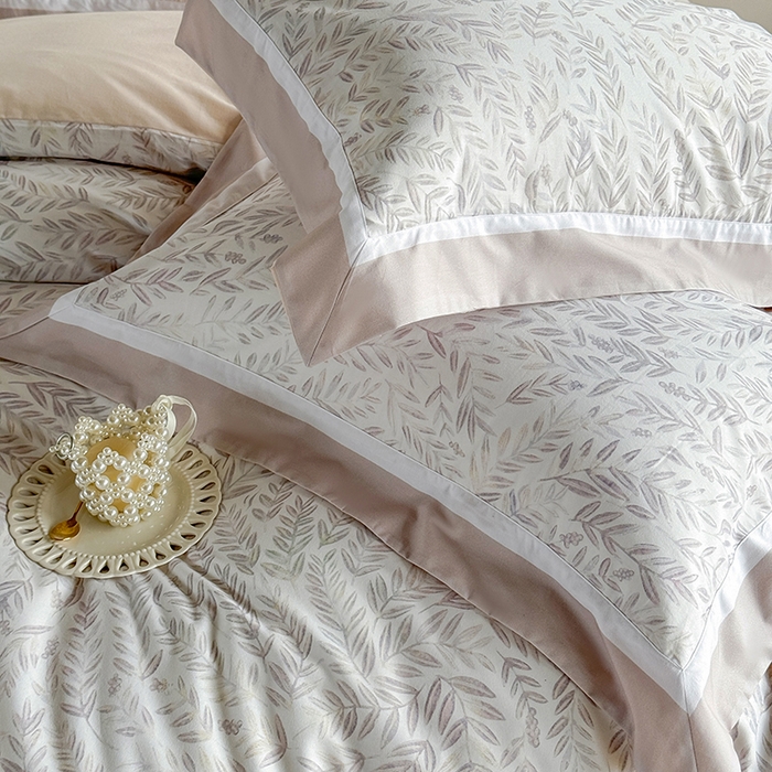 91家纺网 家纺一手货源 找家纺 巧玲珑 2025新款60支A类进口数码印花美式双拼四季款长绒棉四件套 和风絮语