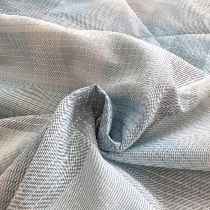 91家纺网 家纺一手货源 找家纺 瑜珠 2025新款A类双面全棉印花夏被夏凉被纯棉空调被 苏伦蓝