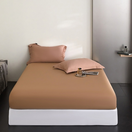 91家纺网 家纺一手货源 找家纺 （总）梧桐树 2025春夏新款60s长绒棉纯棉纯色系列单床笠 床笠单件