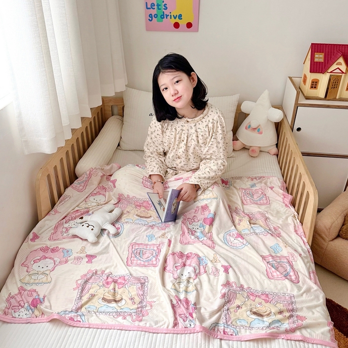 91家纺网 家纺一手货源 找家纺 嗨生活 2025新款婴儿裸睡级凉感针织毯幼儿园夏被儿童夏被毯子 蛋糕铺