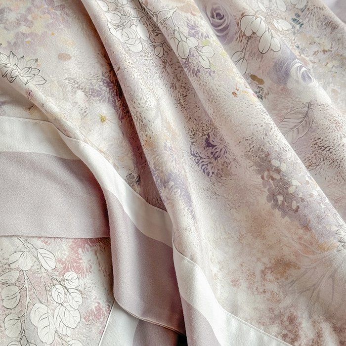 91家纺网 家纺一手货源 找家纺 巧玲珑 2025新款60支A类进口数码印花美式双拼四季款长绒棉四件套 莫妮卡