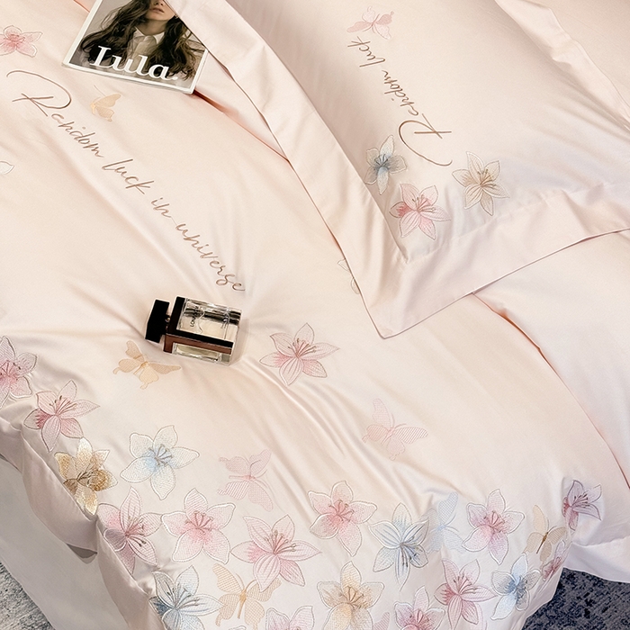 91家纺网 家纺一手货源 找家纺 星蕴家纺 2025新款澳棉正宗长绒棉四件套-诺兰 西柚粉