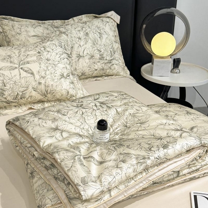 寐绸家纺 2025新款50兰精天丝数码印花大豆纤维夏被 天丝夏被-速写