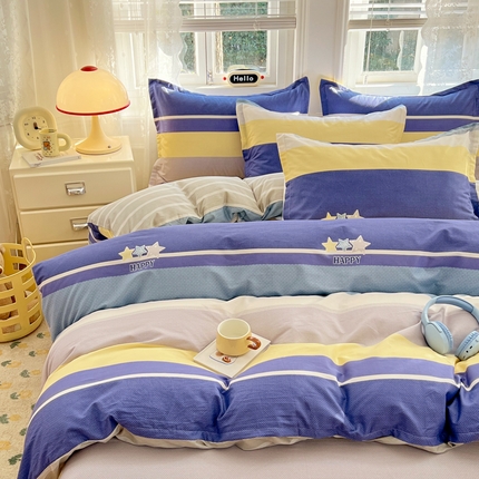 91家纺网 家纺一手货源 找家纺 （总）世爵 2025新款全棉印花小清新套件系列-四件套