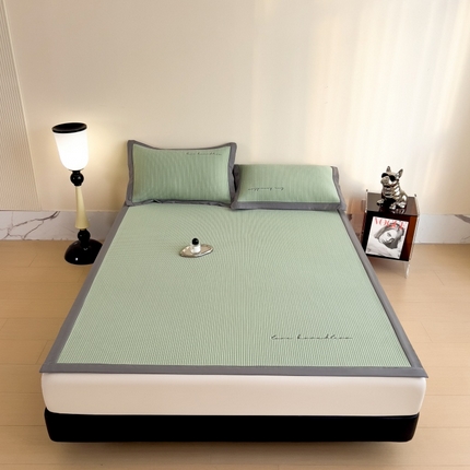 孩子王家纺 2025新款冰丝席提花冰豆豆床单床笠-暮野系列 暮野-青草绿