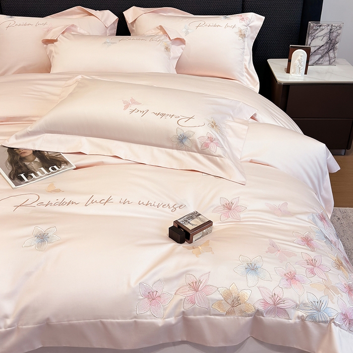 91家纺网 家纺一手货源 找家纺 星蕴家纺 2025新款澳棉正宗长绒棉四件套-诺兰 西柚粉