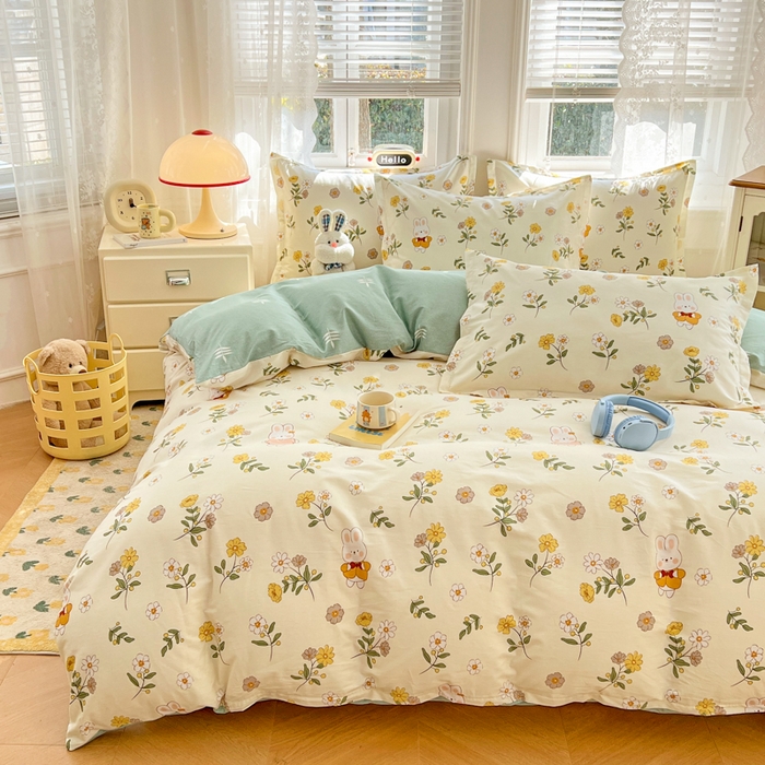 91家纺网 家纺一手货源 找家纺 （总）世爵 2025新款全棉印花小清新单品系列-单被套