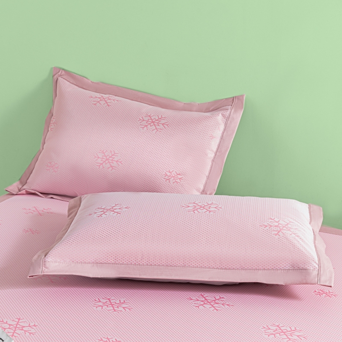 91家纺网 家纺一手货源 找家纺 阿亮家居 2025新款凉席碳光席冰丝席三件套 雪花-粉色