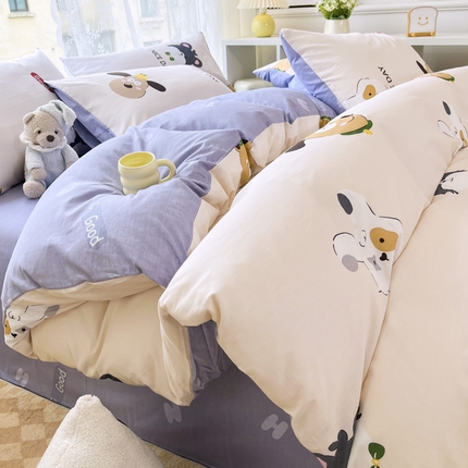 91家纺网 家纺一手货源 找家纺 （总）世爵 2025新款全棉印花小清新单品系列-单被套