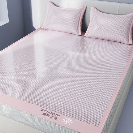 孩子王家纺 2025凉感冰丝藤席凉席席子-千鸟格系列 千鸟格-冰川粉床笠