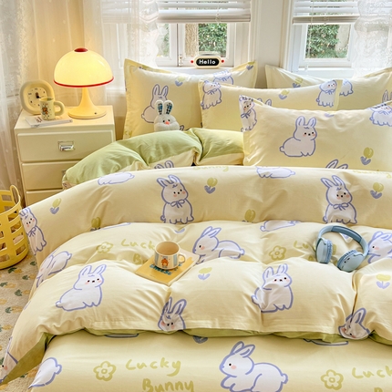 91家纺网 家纺一手货源 找家纺 （总）世爵 2025新款全棉印花小清新套件系列-四件套