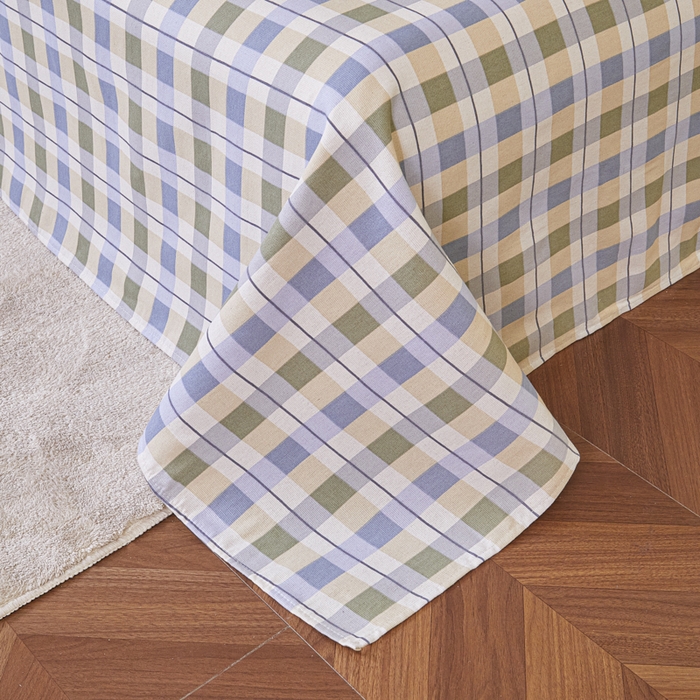 91家纺网 家纺一手货源 找家纺 绒艺席业 2025新款简约原棉印花老粗布床单 简兮米