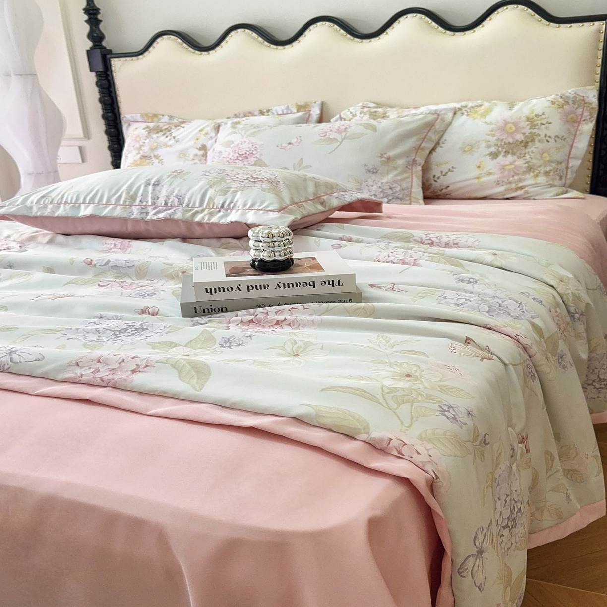 91家纺网 家纺一手货源 找家纺 兜米家居 2025新款水洗天丝夏被四件套 清芬立夏