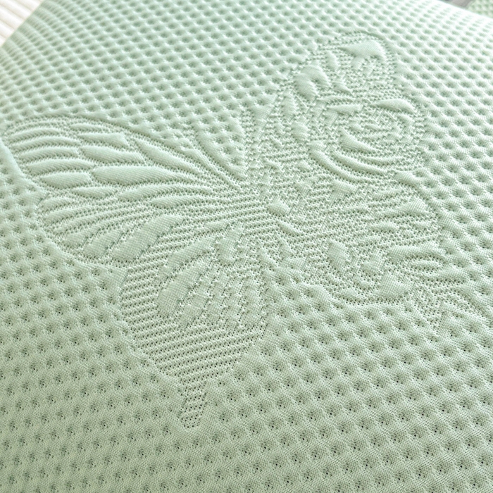 91家纺网 家纺一手货源 找家纺 安哆啦家纺 2025新款凉感冰豆豆花边凉席三件套系列 豆豆床裙-清水绿