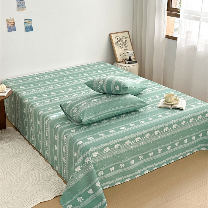 91家纺网 家纺一手货源 找家纺 （总）绒艺席业 2025新款简约原棉印花老粗布床单