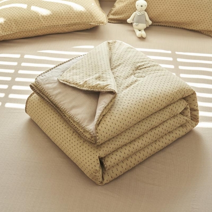 寐绸家纺 2025新款纯棉双层纱印花大豆纤维夏被四件套 双层纱-小红花