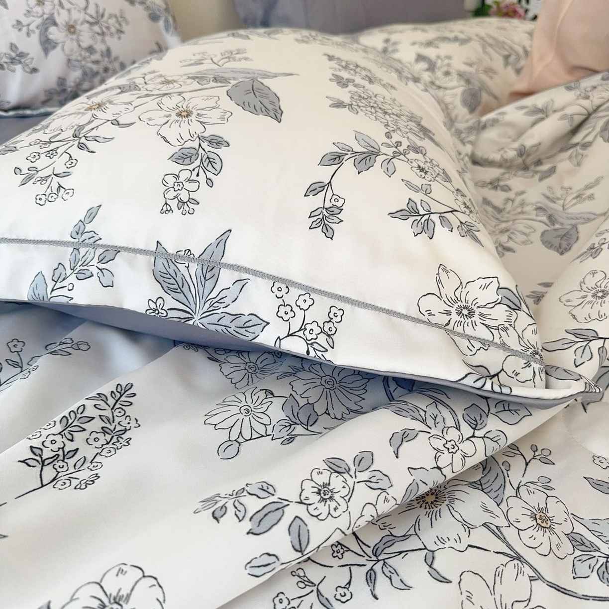 91家纺网 家纺一手货源 找家纺 兜米家居 2025新款水洗天丝夏被四件套 花枝