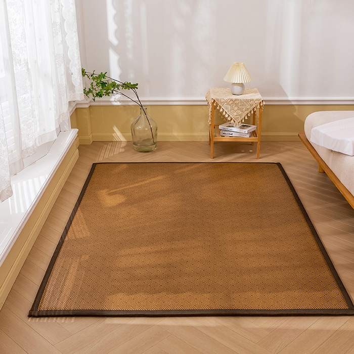 91家纺网 家纺一手货源 找家纺 2025新款包边工艺凉感冰藤地铺睡垫系列凉席地垫 饼干花