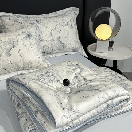 寐绸家纺 2025新款50兰精天丝数码印花大豆纤维夏被 天丝夏被-淡雅