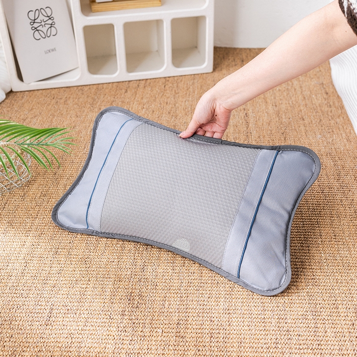 91家纺网 家纺一手货源 找家纺 2025新款凉感席夏季冰藤枕茶叶枕头凉豆豆席护颈椎竹席枕芯单人冰丝凉枕  冰豆圆枕-灰30x50