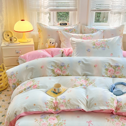 世爵 2025新款全棉印花小清新套件系列-四件套 繁花