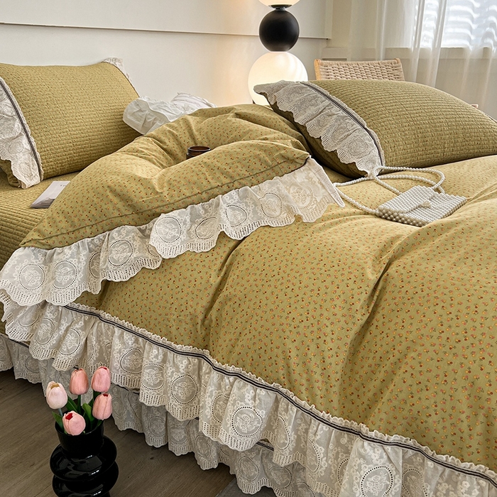 91家纺网 家纺一手货源 找家纺 （总）沐纯家居 2025新款法式小碎花床盖四件套