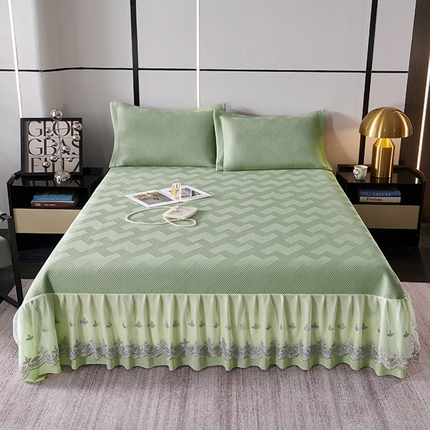 91家纺网 家纺一手货源 找家纺 （总）梵克保罗 2025新款7A抗菌母婴级纯乙纶PE刺绣凉感丝豆豆席床单款