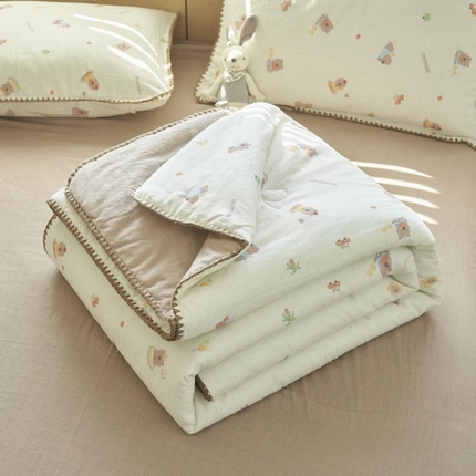 寐绸家纺 2025新款纯棉双层纱印花大豆纤维夏被四件套 双层纱-卡皮拉