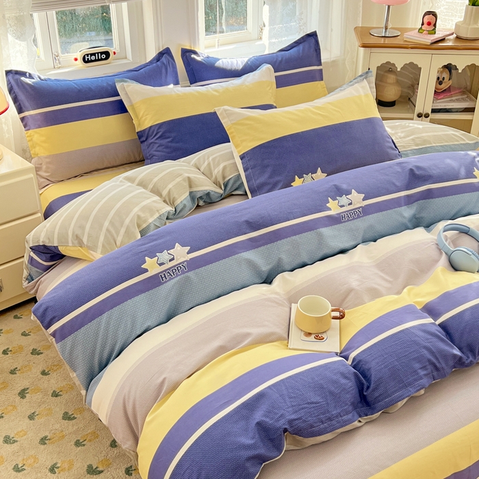 91家纺网 家纺一手货源 找家纺 世爵 2025新款全棉印花小清新单品系列-单被套 时光序曲