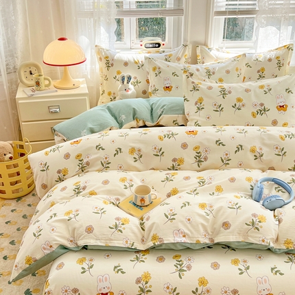 世爵 2025新款全棉印花小清新套件系列-四件套 艾薇儿