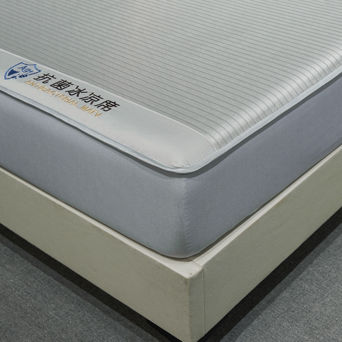 91家纺网 家纺一手货源 找家纺 小萌虎 2025新款碳光抗菌冰丝凉席床笠 水云间-灰