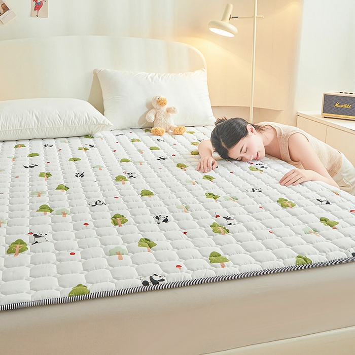 91家纺网 家纺一手货源 找家纺 丽诺床垫2025年全棉抗菌床褥床垫床护垫 熊猫仔仔