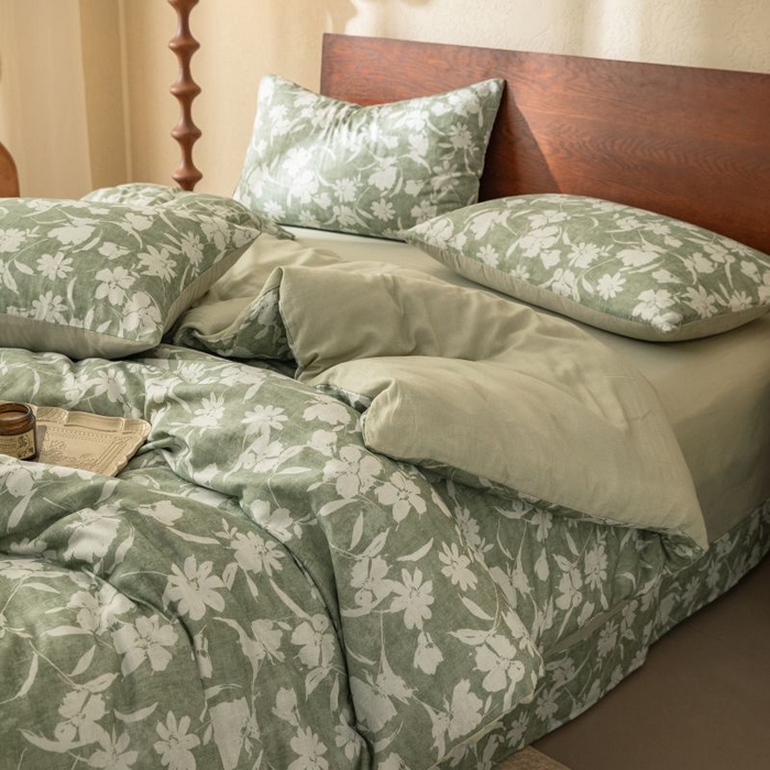 91家纺网 家纺一手货源 找家纺 （总）2025新款40s全棉双层纱圆角吊边款四件套