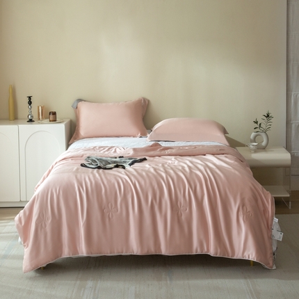 1212025新款进口60支天丝夏被夏凉被空调被 蜜裸粉