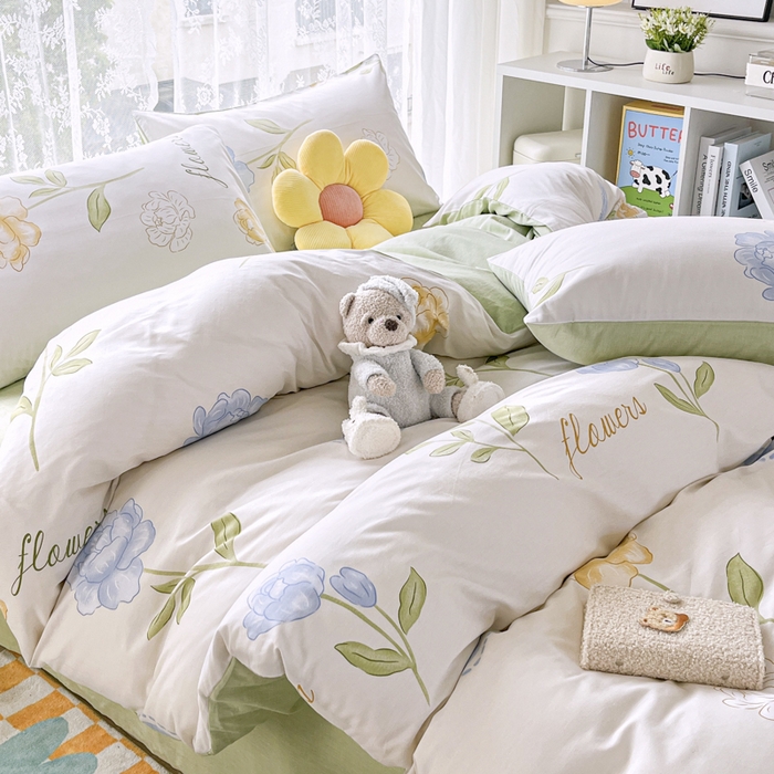 91家纺网 家纺一手货源 找家纺 世爵 2025新款全棉印花小清新单品系列-单被套 静看花颜