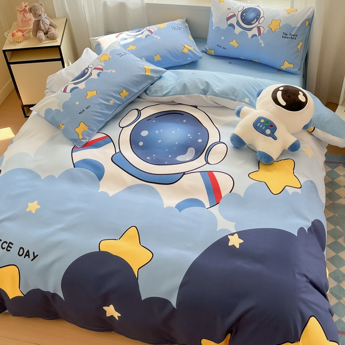 91家纺网 家纺一手货源 找家纺 博雅 2025新款纯棉宇航员四件套 梦想宇航员