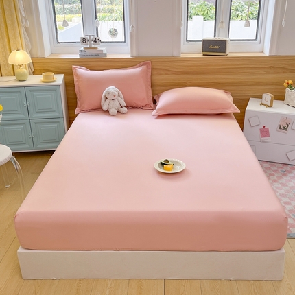 默忆 2025新款针织双层纱印花糯小棉床笠 西瓜粉