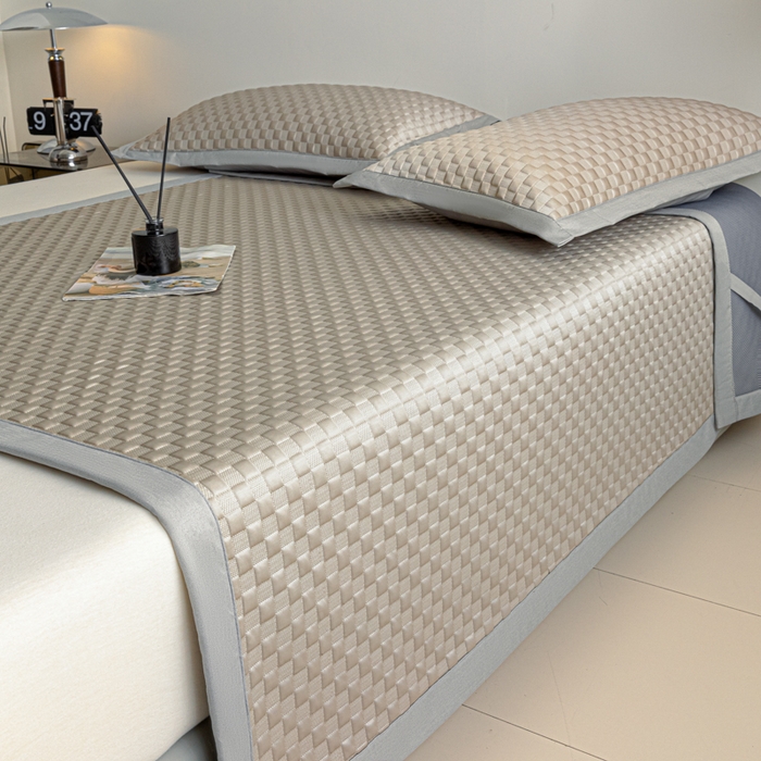 91家纺网 家纺一手货源 找家纺 阿亮家居 2025新款凉席凉豆豆软席床席款 异空间-玉石咖