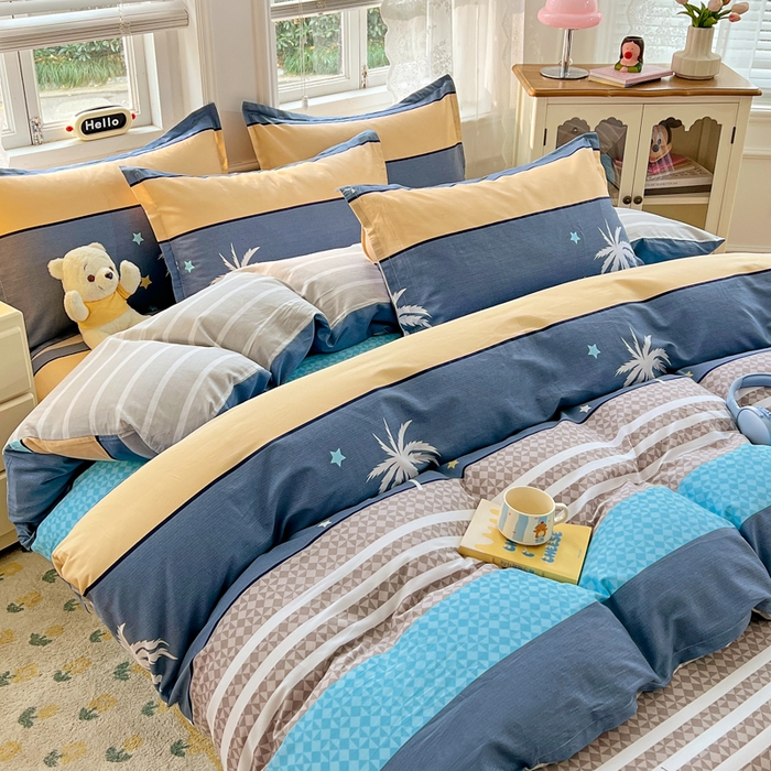 91家纺网 家纺一手货源 找家纺 世爵 2025新款全棉印花小清新单品系列-单被套 漫步云端