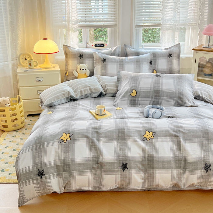 91家纺网 家纺一手货源 找家纺 世爵 2025新款全棉印花小清新单品系列-单被套 星空印记