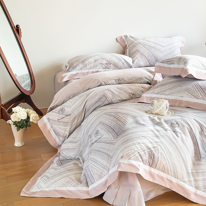 91家纺网 家纺一手货源 找家纺 巧玲珑 2025新款60支A类进口数码印花美式双拼四季款长绒棉四件套 海纳百川