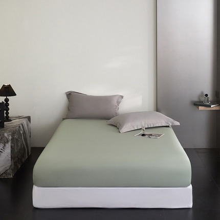 91家纺网 家纺一手货源 找家纺 （总）梧桐树 2025春夏新款60s长绒棉纯棉纯色系列单床笠 床笠单件