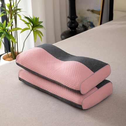 九州枕芯 2025新款针织双拼纯荞麦枕 浅粉色