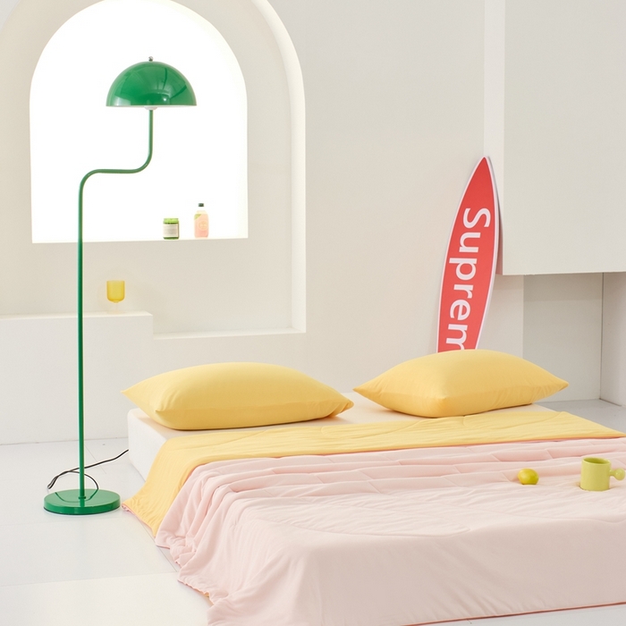 91家纺网 家纺一手货源 找家纺 LADYCOCO可可家居 2025新款多巴胺色系凉感夏被 樱粉（粉色+橙黄）