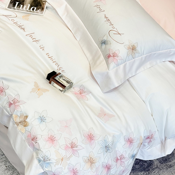 91家纺网 家纺一手货源 找家纺 星蕴家纺 2025新款澳棉正宗长绒棉四件套-诺兰 白拼玉