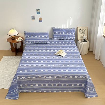 91家纺网 家纺一手货源 找家纺 （总）绒艺席业 2025新款简约原棉印花老粗布床单