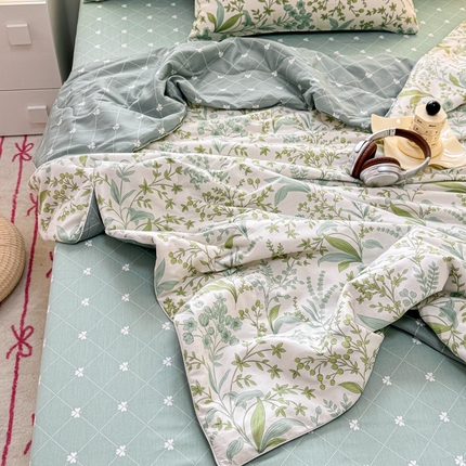 （总）洺兰家居 2025新款A类全棉印花麻绳款夏被四件套